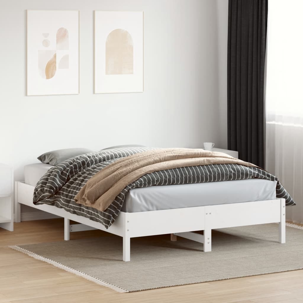 vidaXL Letto senza Materasso Bianco 120x200 cm Legno Massello di Pino