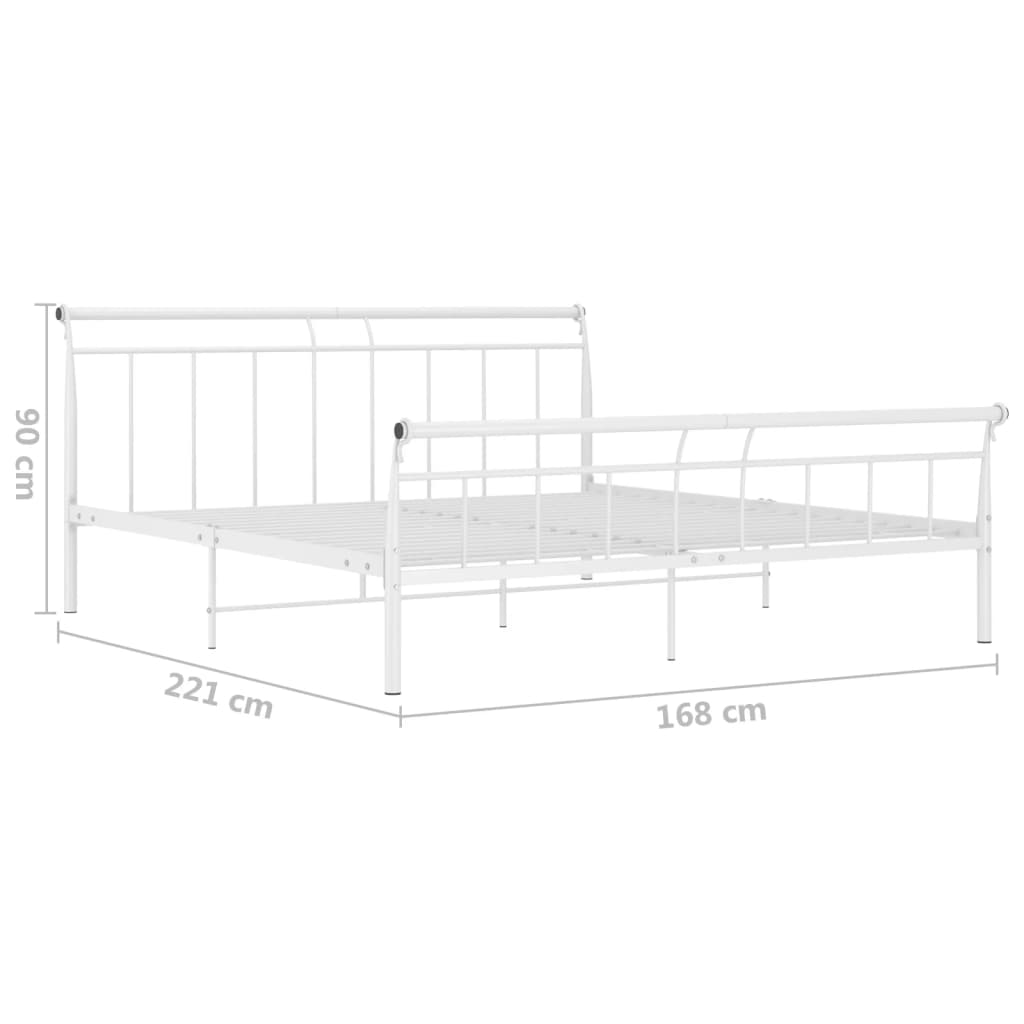 vidaXL Giroletto Bianco in Metallo 160x200 cm