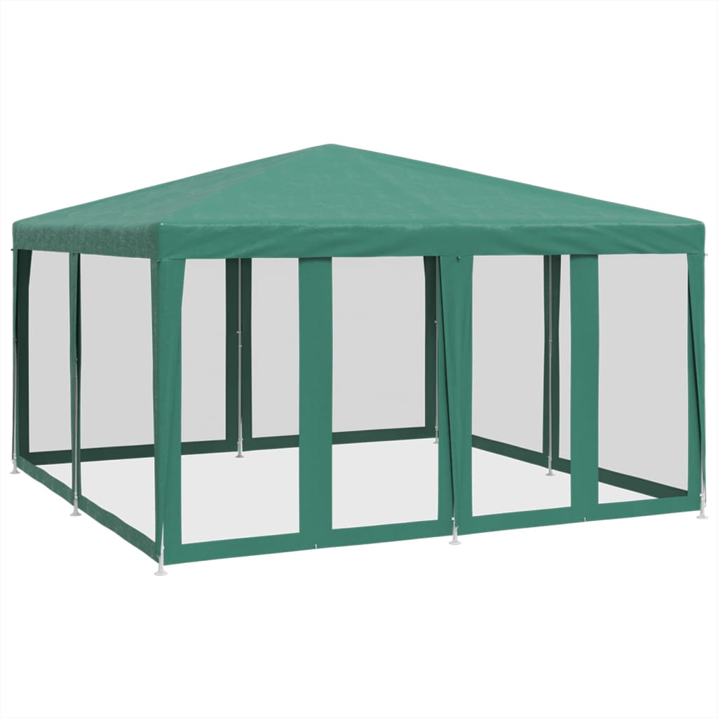 vidaXL Tenda per Feste con 8 Pareti Laterali in Rete Verde 4x4 m HDPE