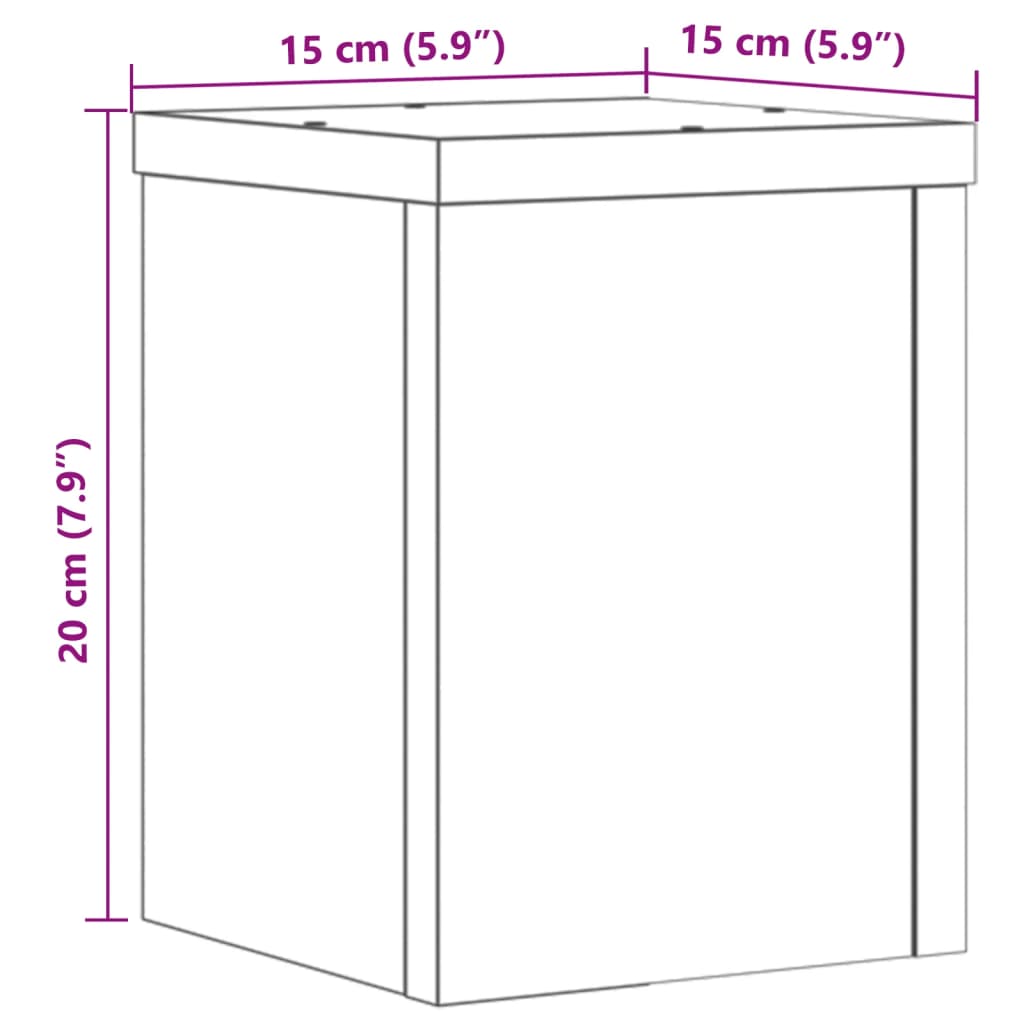 vidaXL Supporti per Piante 2 pz Bianchi 15x15x20 cm Legno Multistrato