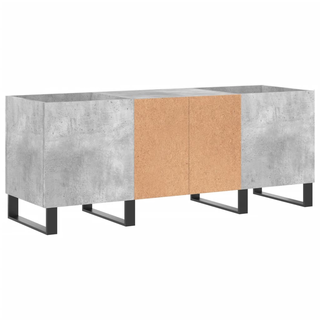 vidaXL Mobile Porta Dischi Grigio Cemento 121x38x48 Legno Multistrato