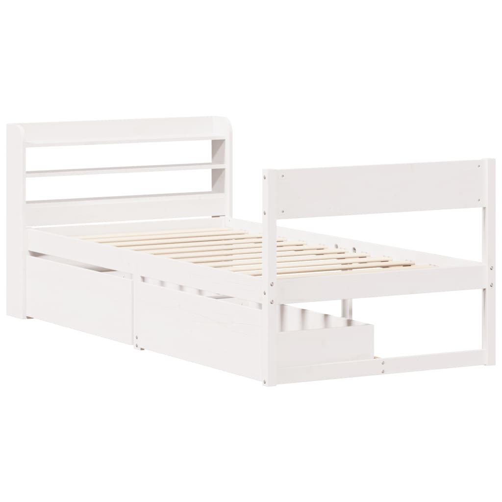 vidaXL Letto senza Materasso Bianco 90x200 cm Legno Massello di Pino