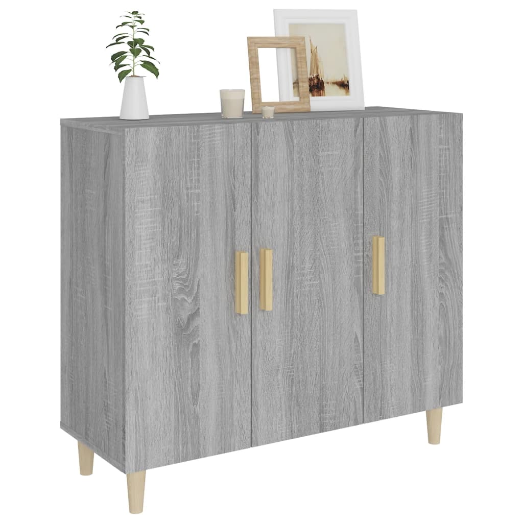 vidaXL Credenza Grigio Sonoma 90x34x80 cm in Legno Multistrato