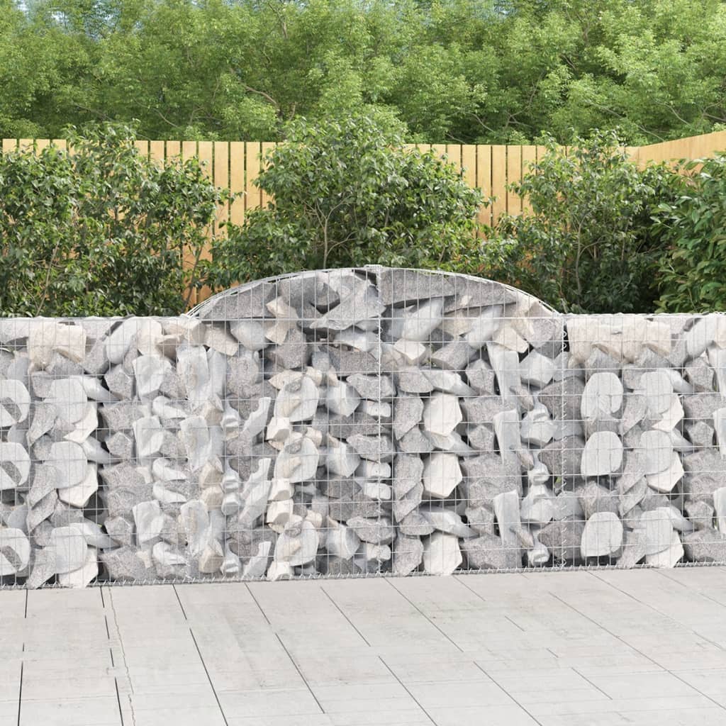 vidaXL Cesti Gabbioni ad Arco 12 pz 300x30x100/120 cm Ferro Zincato