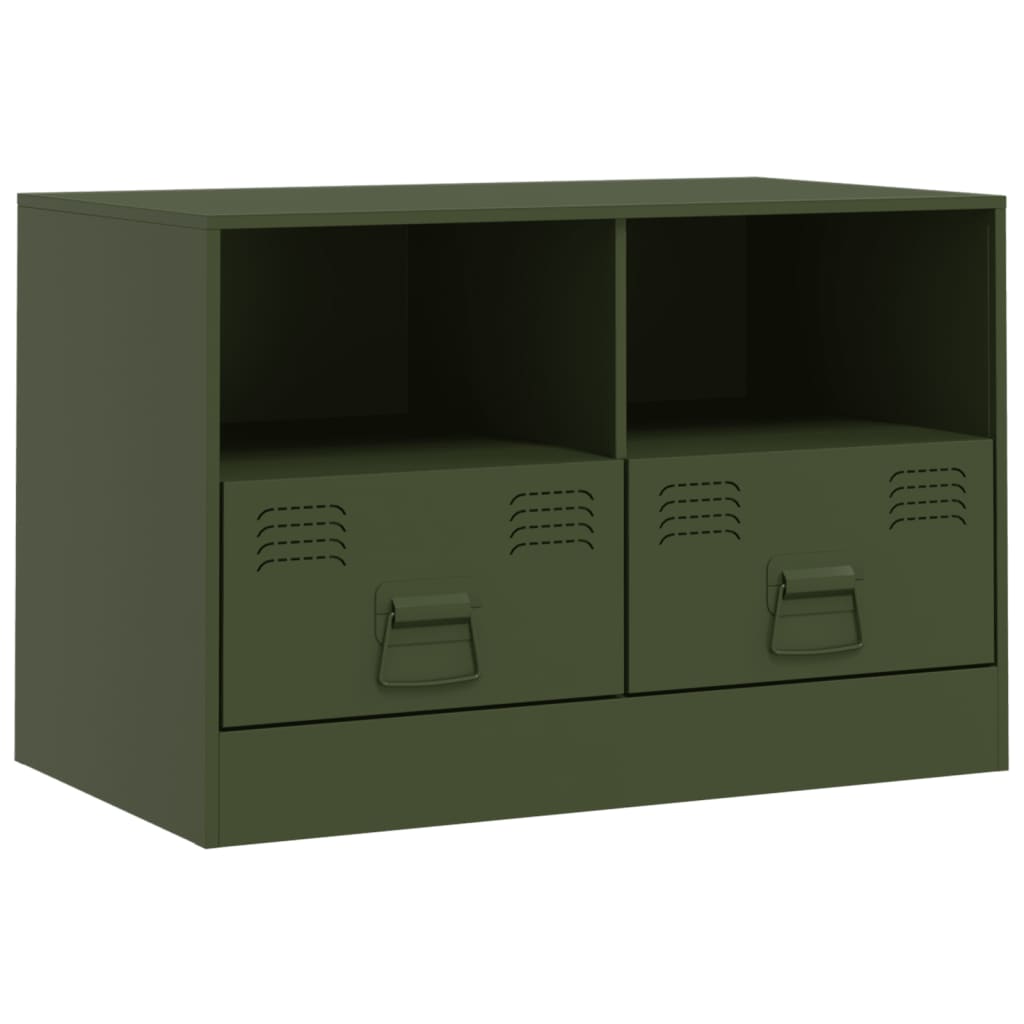 vidaXL Mobile TV Verde Oliva 67x39x44 cm in Acciaio