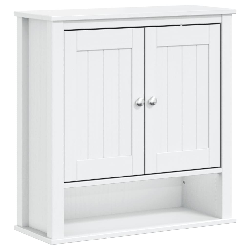 vidaXL Mobile Bagno a Muro BERG Bianco 69,5x27x71,5cm Legno Massello