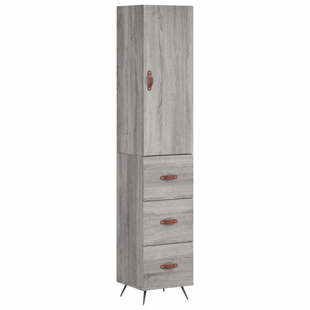 vidaXL Credenza Grigio Sonoma 34,5x34x180 cm in Legno Multistrato