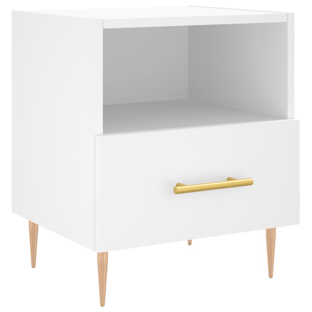 vidaXL Comodino Bianco 40x35x47,5 cm in Legno Multistrato