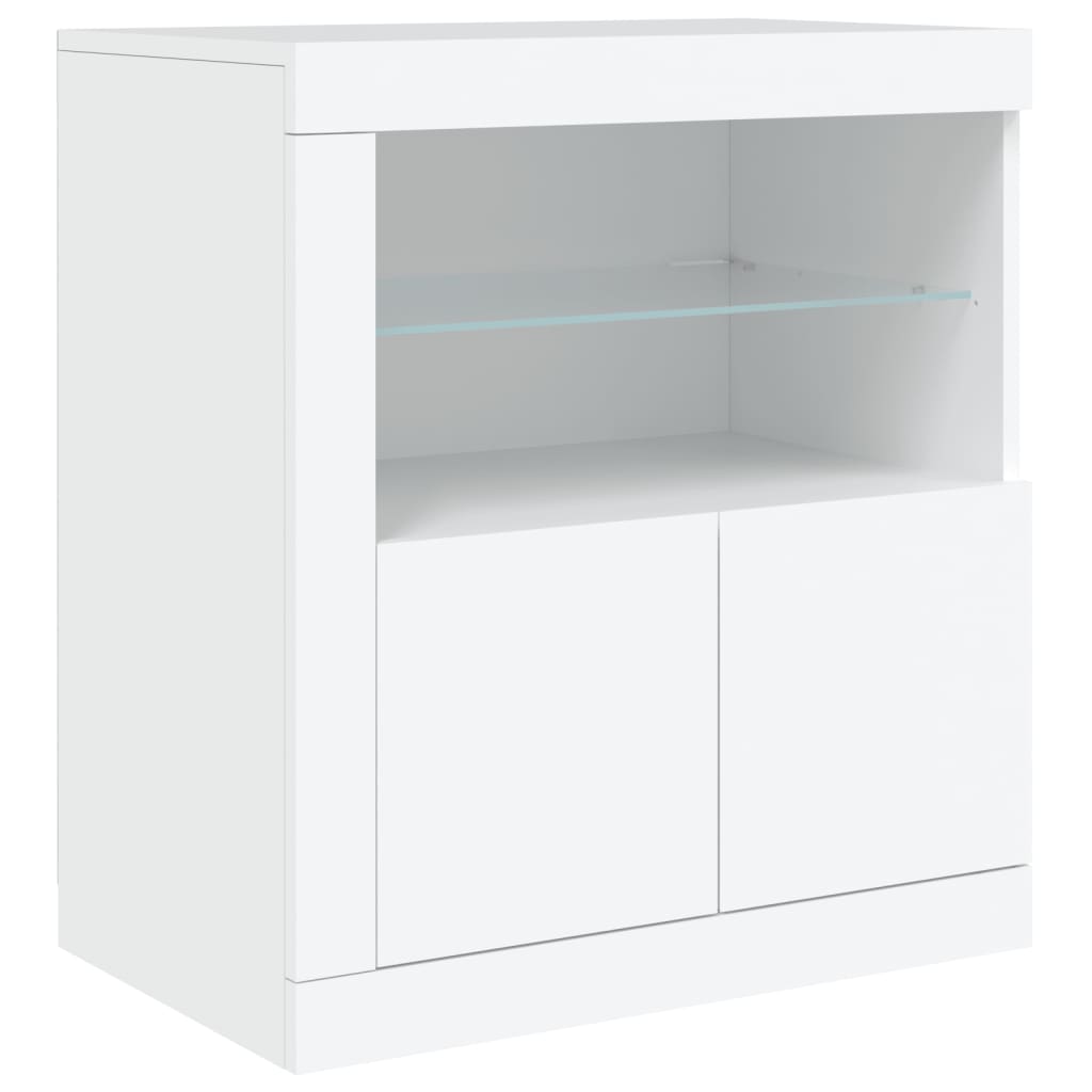 vidaXL Credenza con Luci LED Bianca 283x37x67 cm