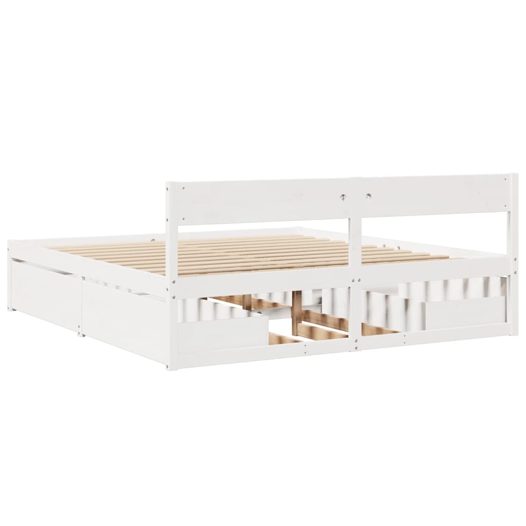 vidaXL Letto senza Materasso Bianco 180x200 cm Legno Massello di Pino