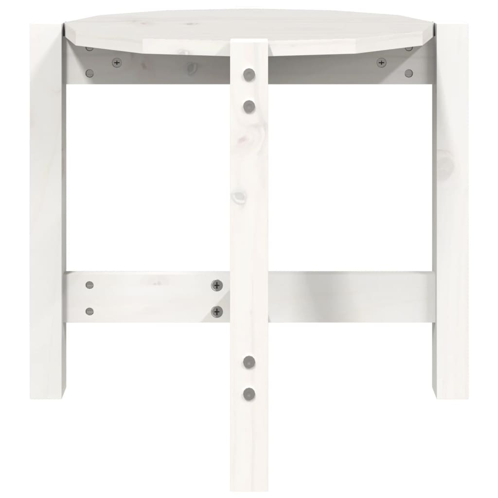 vidaXL Tavolino da Salotto Bianco Ø 52,5x45 cm Legno Massello di Pino