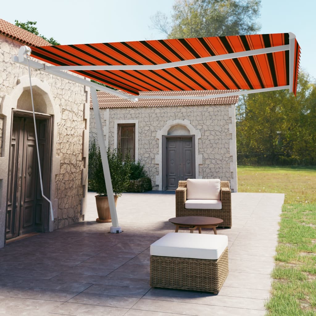 vidaXL Tenda da Sole Autoportante Manuale 450x350cm Arancione Marrone