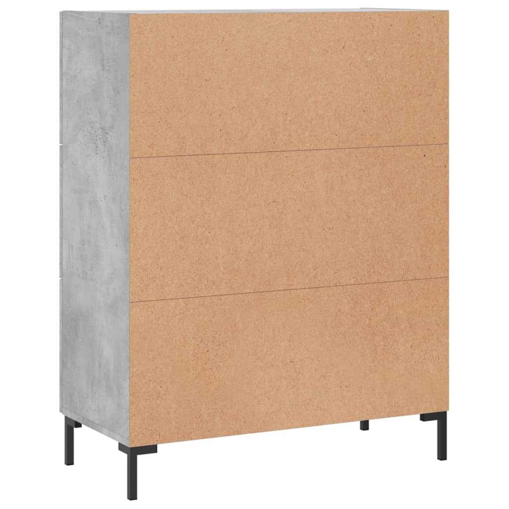 vidaXL Credenza Grigio Cemento 69,5x34x90 cm in Legno Multistrato