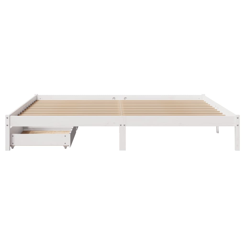 vidaXL Letto senza Materasso Bianco 180x200 cm Legno Massello di Pino