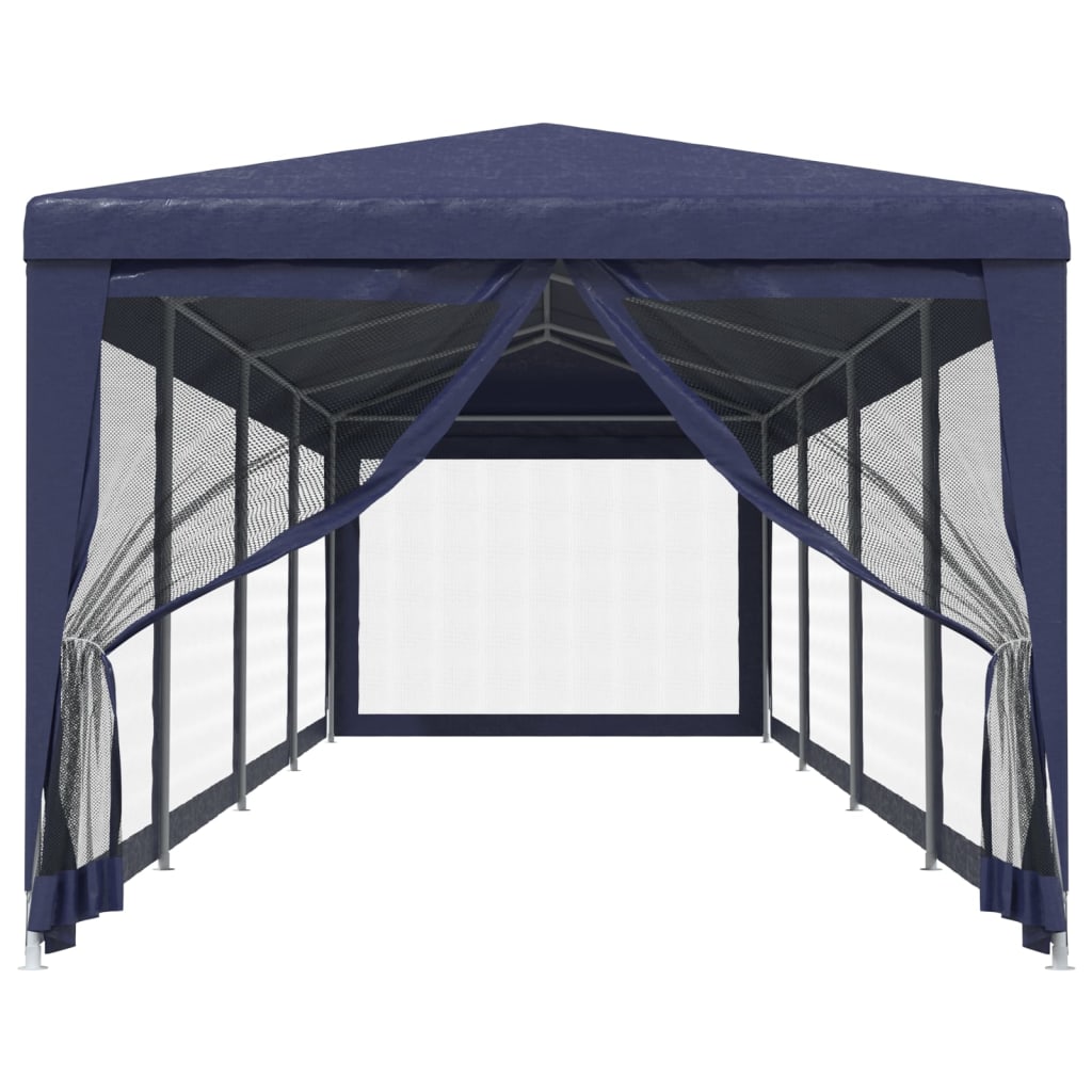 vidaXL Tenda per Feste con 10 Pareti Laterali in Rete Blu 3x12 m HDPE