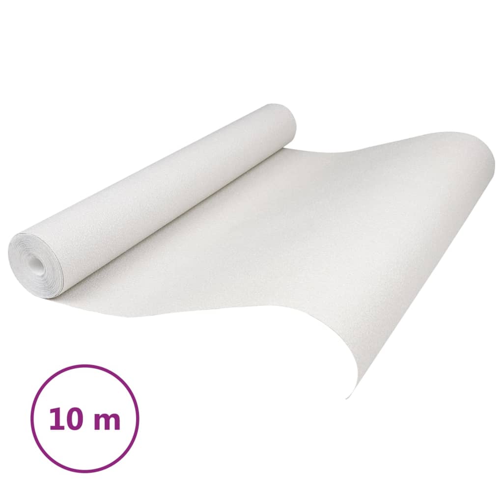 vidaXL Carta da Parati 3D Bianco Solido 10x0,53m Non Tessuto