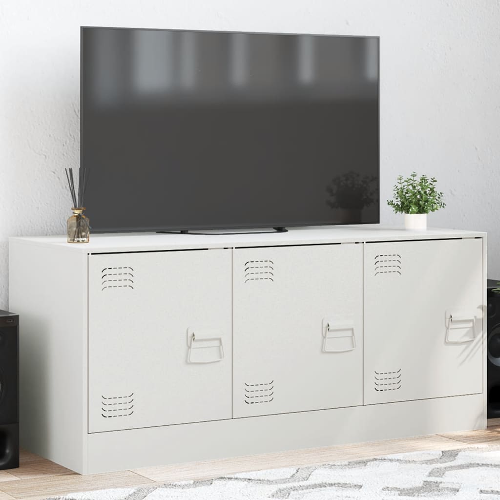 vidaXL Mobile Porta TV Bianco 99x39x44 cm in Acciaio