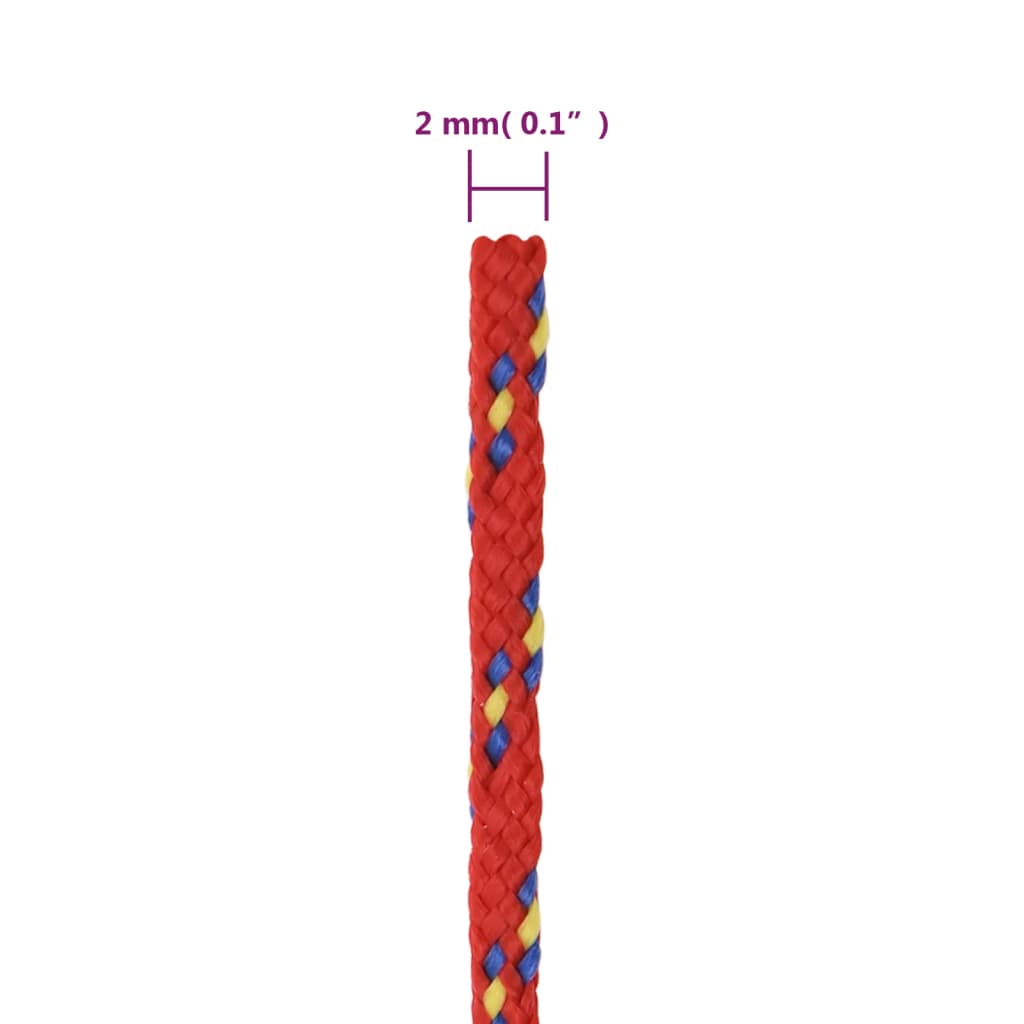 vidaXL Corda per barca Rossa 2 mm 50 m in Polipropilene