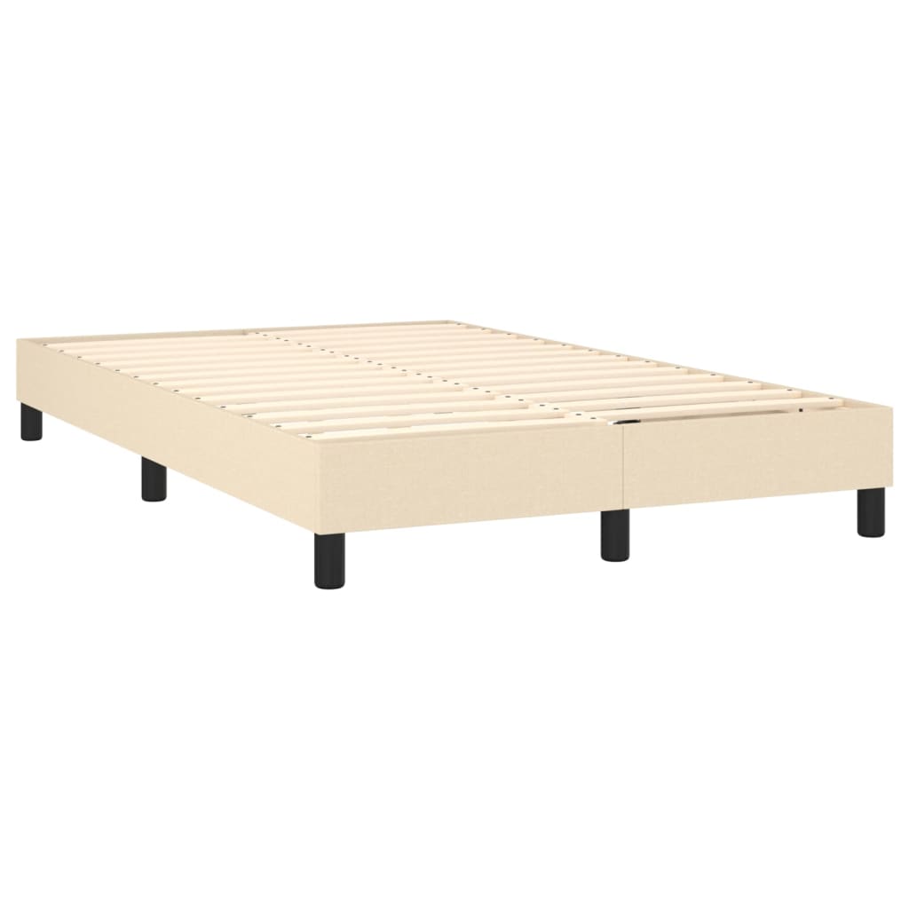 vidaXL Letto a Molle con Materasso e LED Crema 120x190 cm in Tessuto