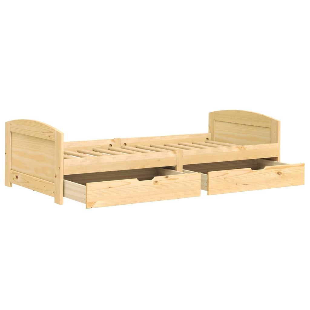 vidaXL Dormeuse 2 Cassetti 90x200 cm Legno Massello Pino IRUN