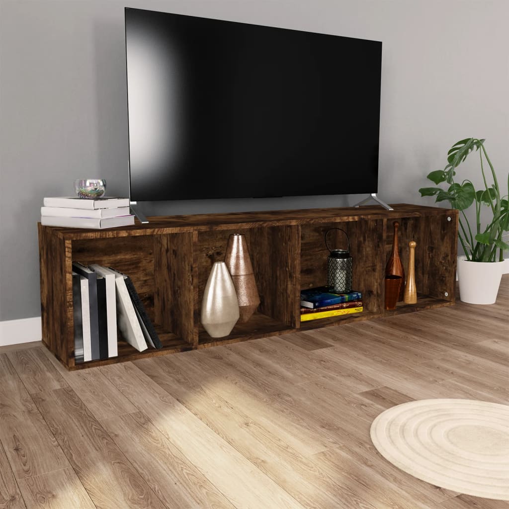 vidaXL Libreria/Mobile TV Rovere Fumo 36x30x143cm in Legno Multistrato