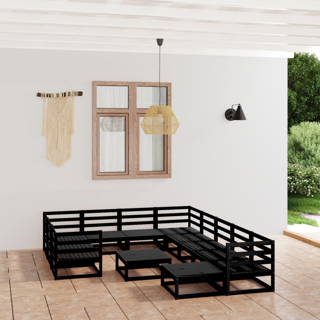 vidaXL Set Divani da Giardino 12 pz in Legno Massello di Pino