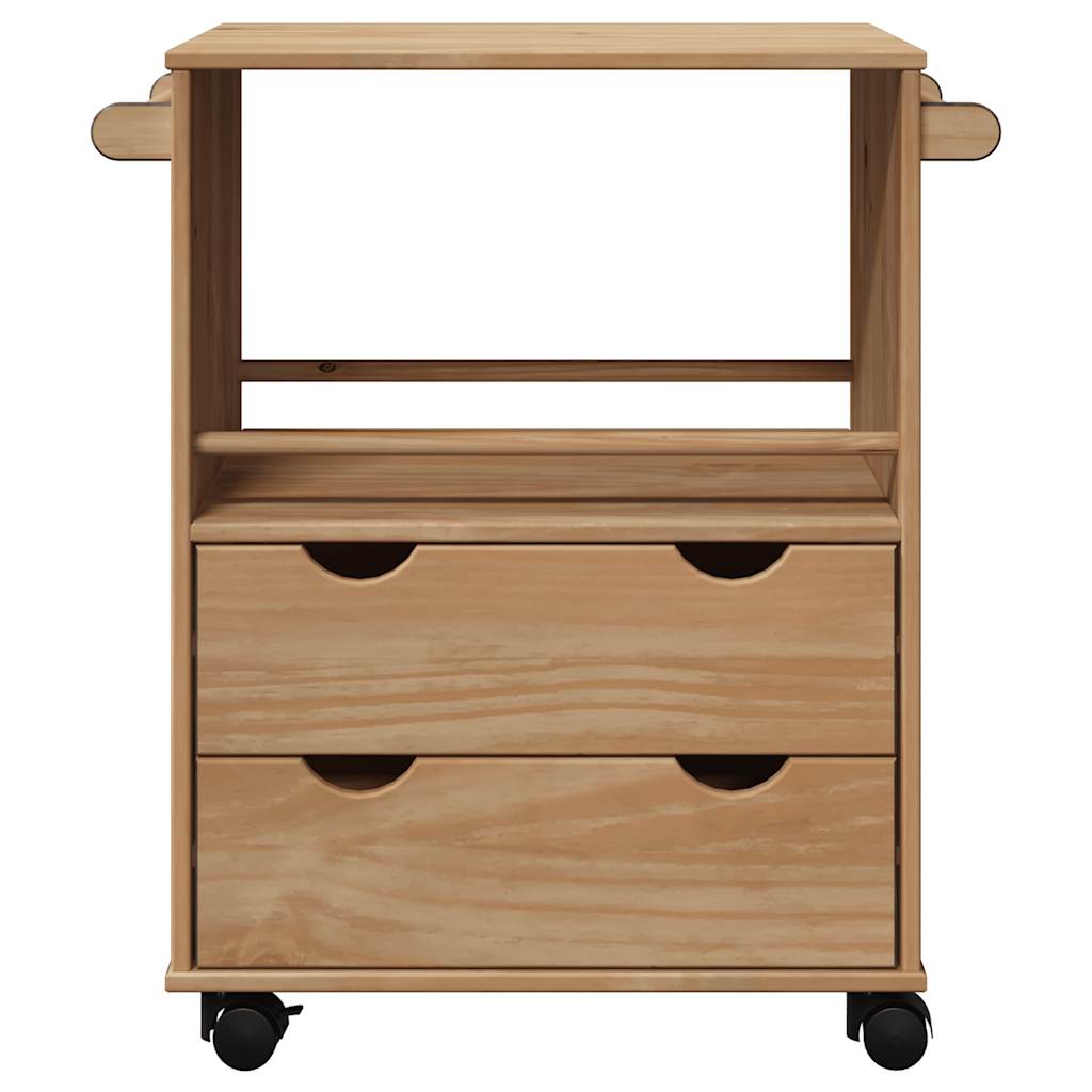 vidaXL Carrello da Cucina OTTA 59x45x80 cm in Legno Massello di Pino