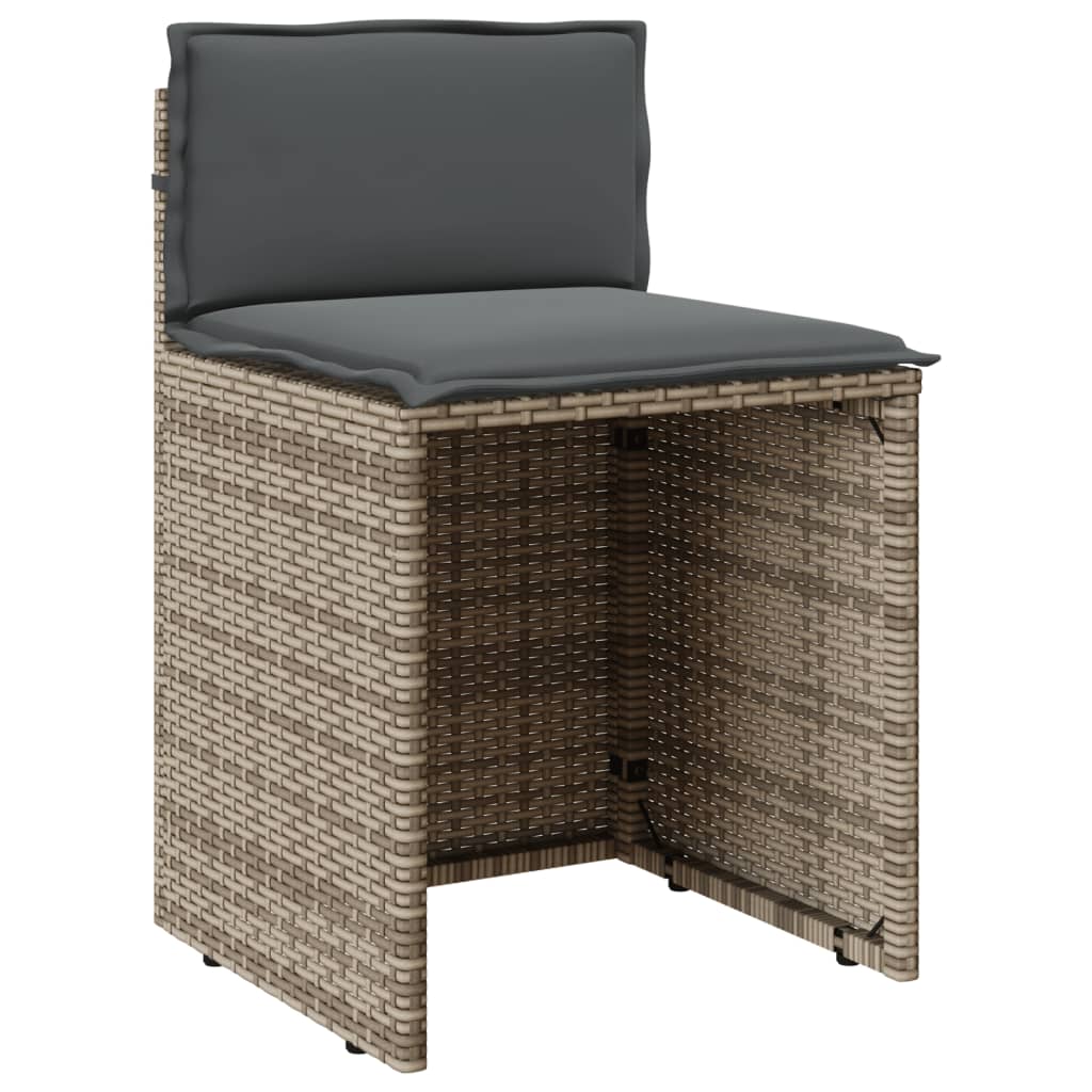 vidaXL Set da Bistrò 3 pz con Cuscini Grigio in Polyrattan