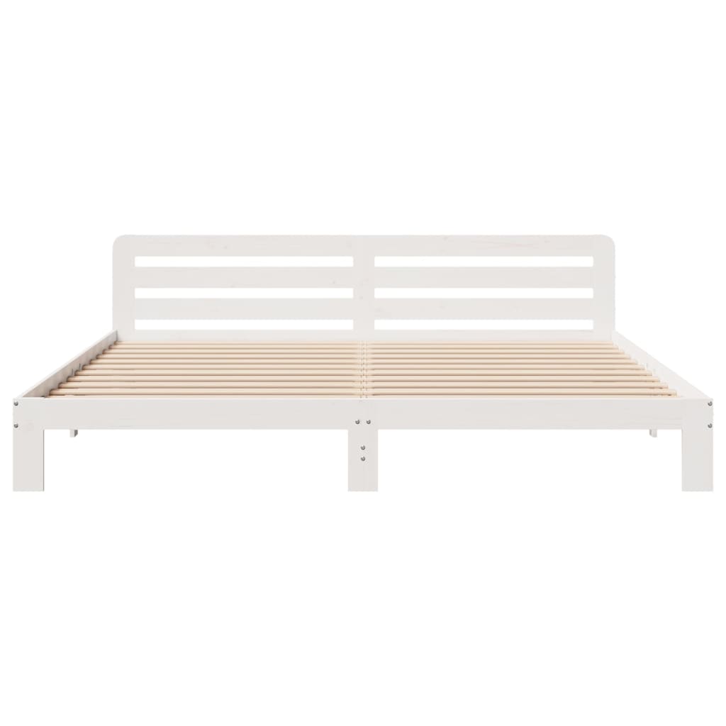 vidaXL Letto senza Materasso Bianco 180x200 cm Legno Massello di Pino