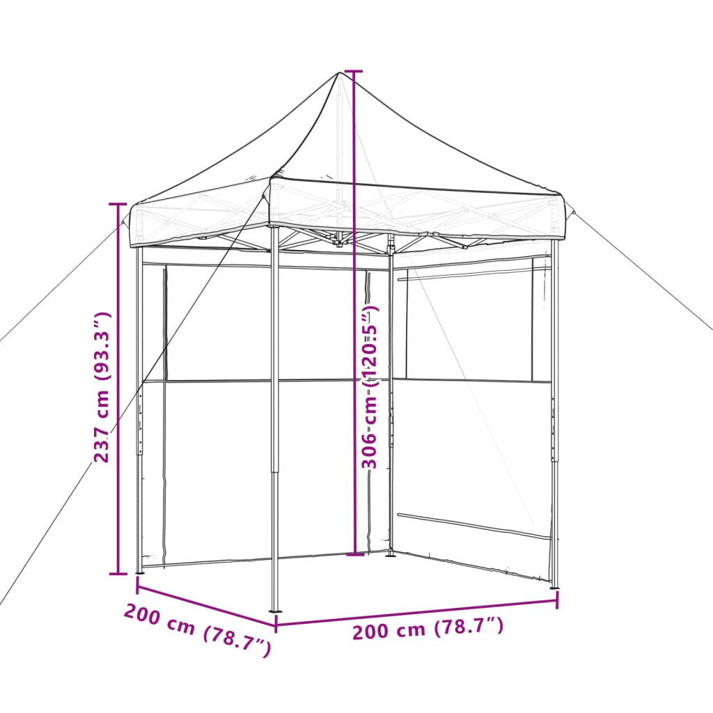 vidaXL Tendone per Feste Pieghevole Pop-Up con 2 Pareti Terracotta