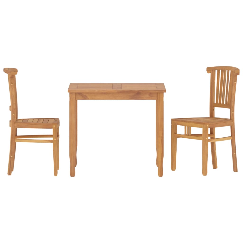 vidaXL Set da Pranzo per Giardino 3 pz in Legno Massello di Teak