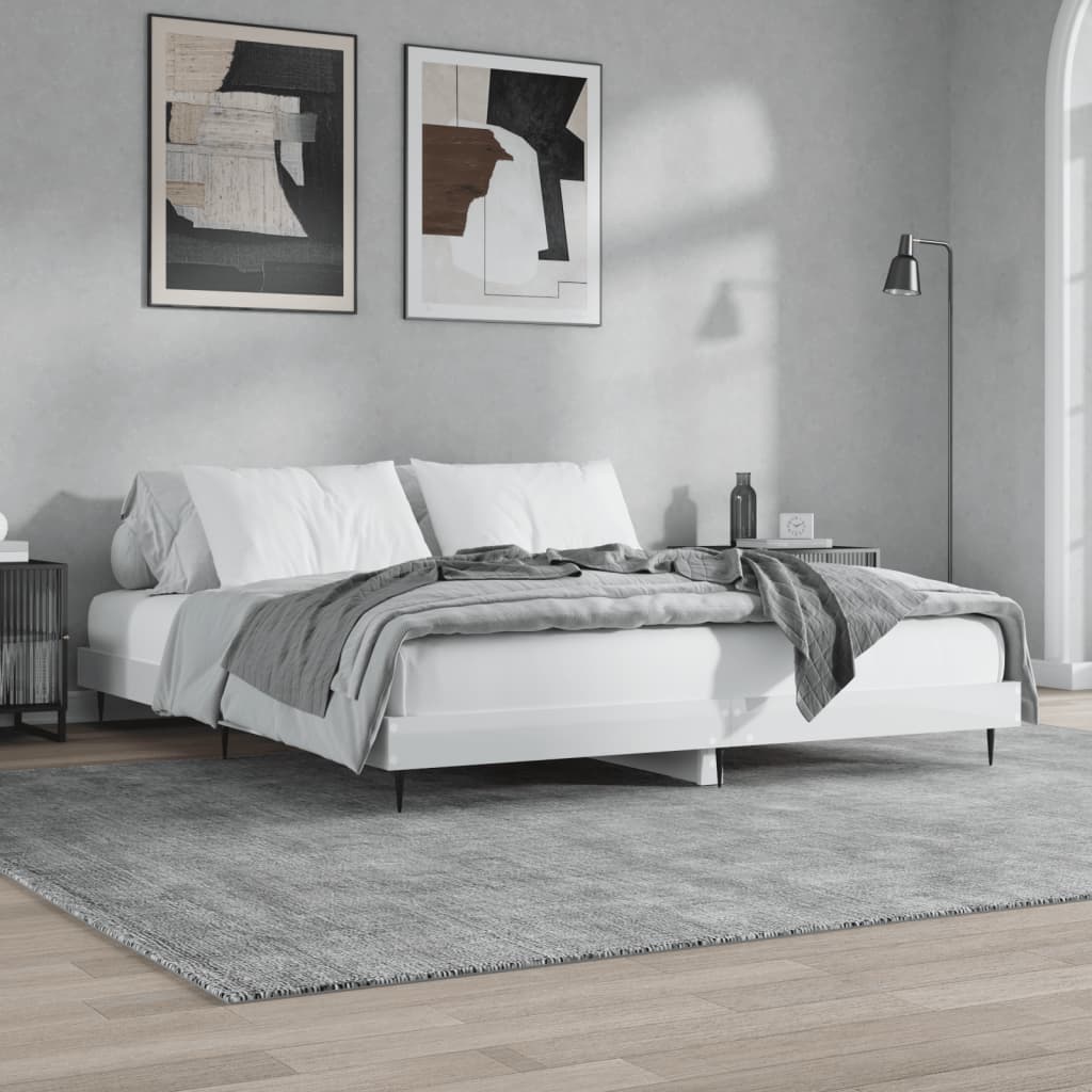 vidaXL Giroletto Bianco Lucido 200x200 cm in Legno Multistrato