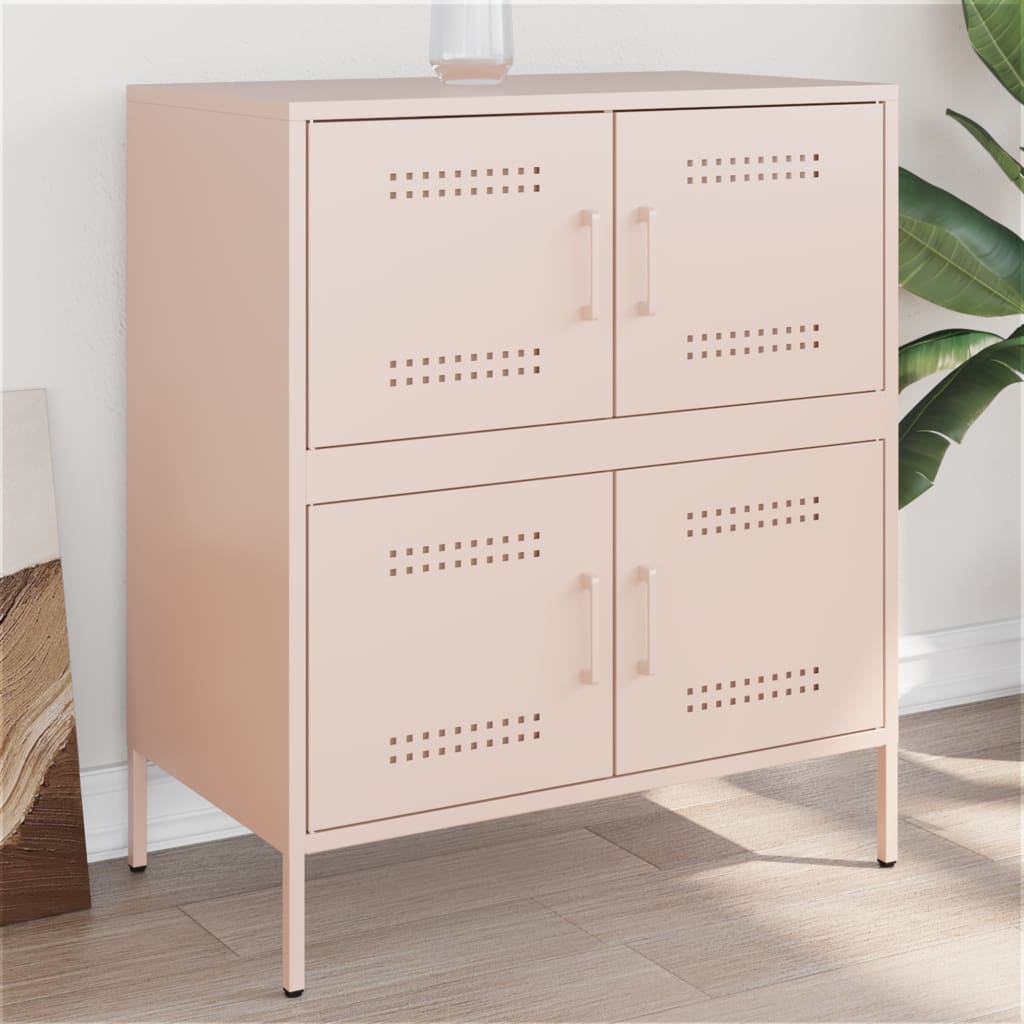 vidaXL Credenza Rosa 68x39x79 cm in Acciaio