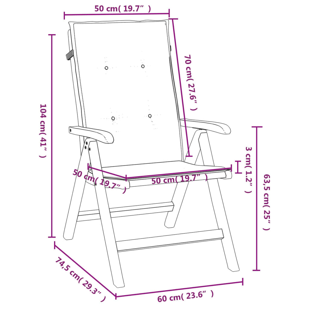 vidaXL Sedie da Giardino Reclinabili con Cuscini 8 pz in Legno di Teak