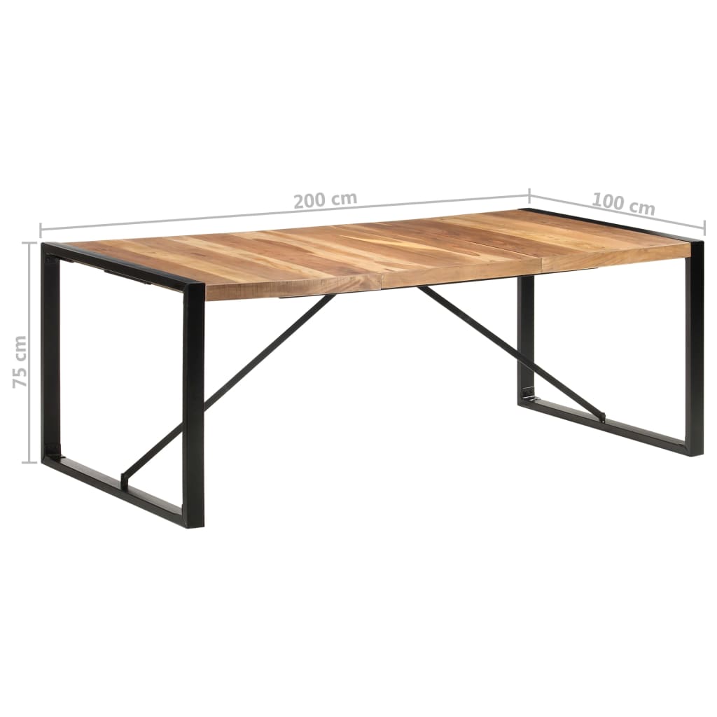 vidaXL Tavolo da Pranzo 200x100x75 cm in Legno Massello