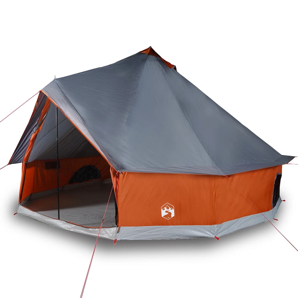 vidaXL Tenda Familiare Tipi 6 Persone Grigia e Arancione Impermeabile