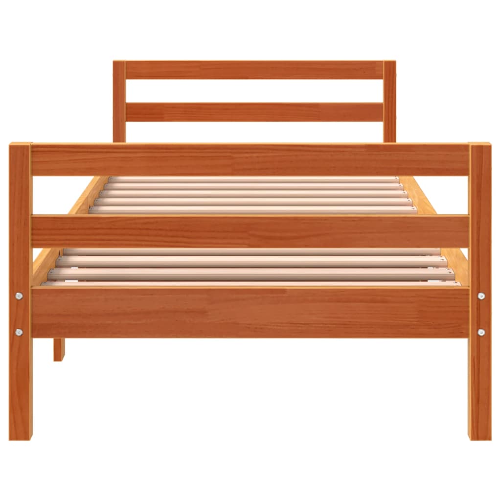 vidaXL Letto senza Materasso Marrone Cera 80x200 cm Legno di Pino