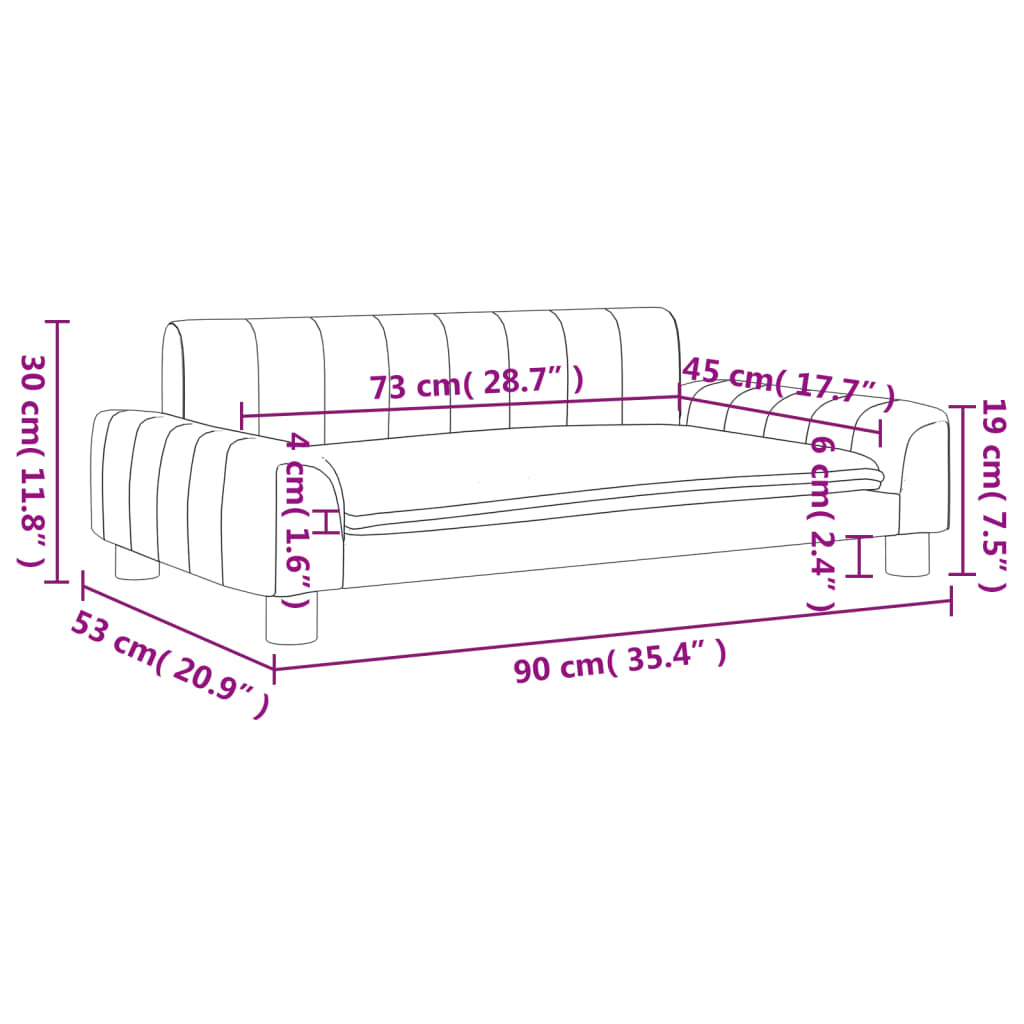 vidaXL Divano per Bambini Nero 90x53x30 cm in Tessuto