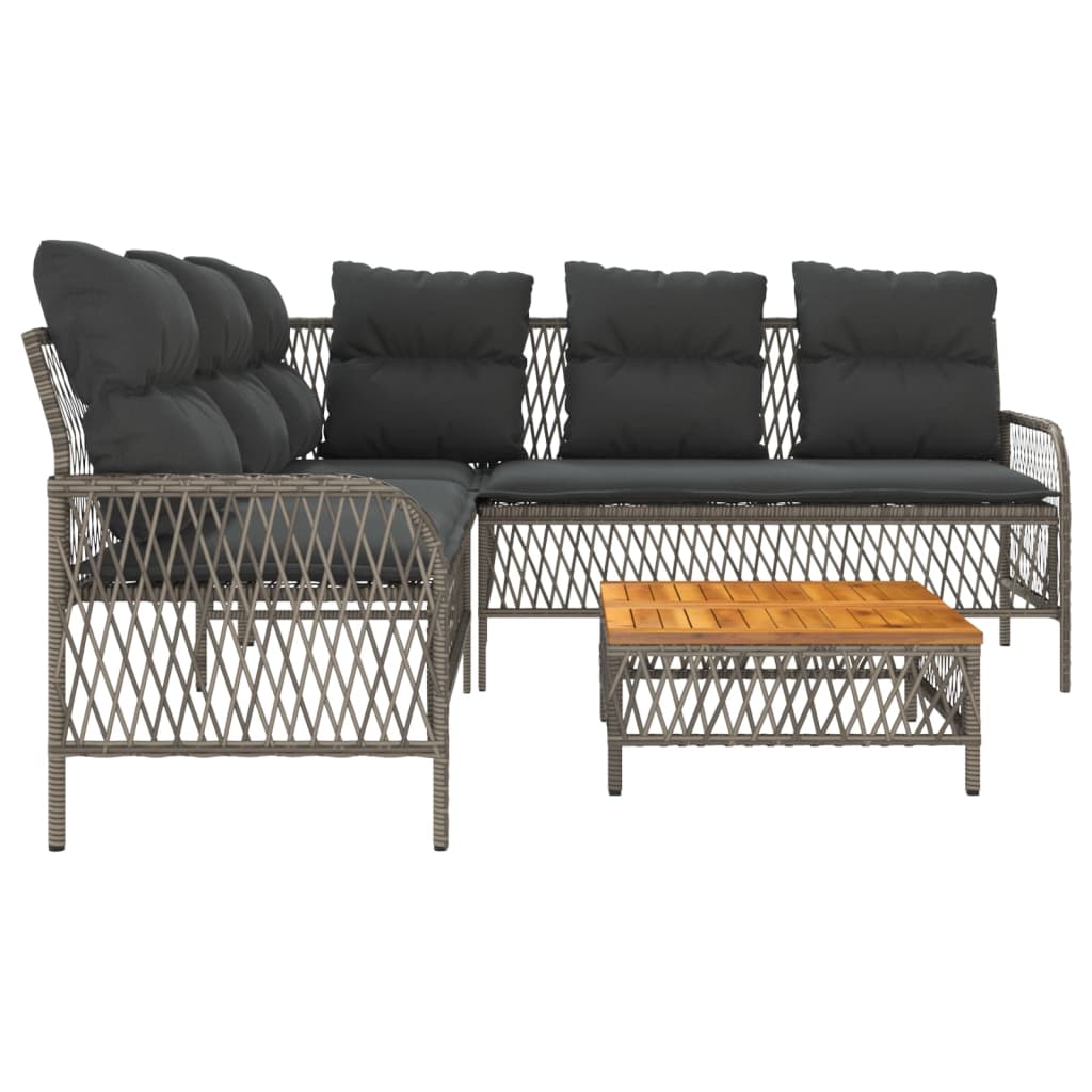 vidaXL Set Divano da Giardino 2 pz con Cuscini Grigio in Polyrattan