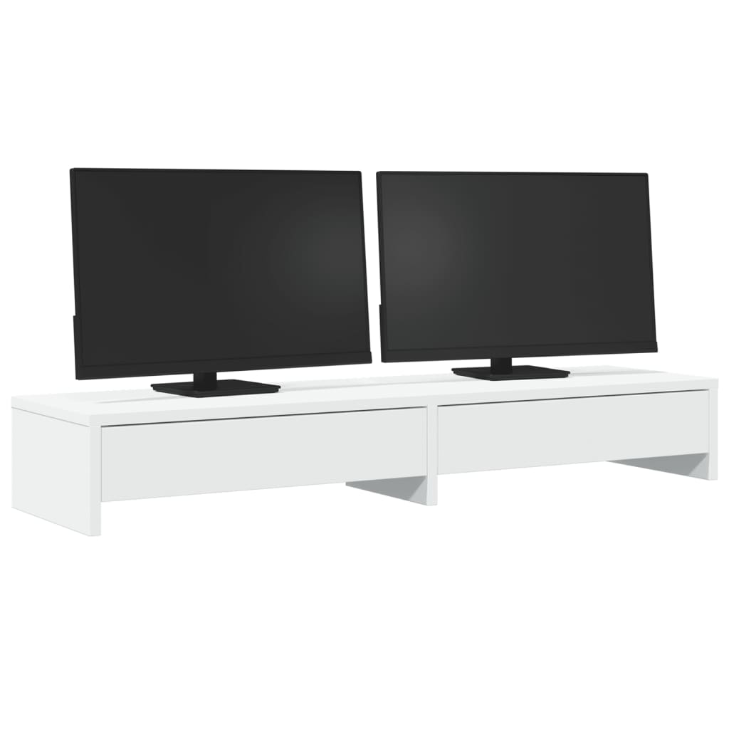 vidaXL Supporto Monitor con Cassetti Bianco 100x27x15 cm in Truciolato