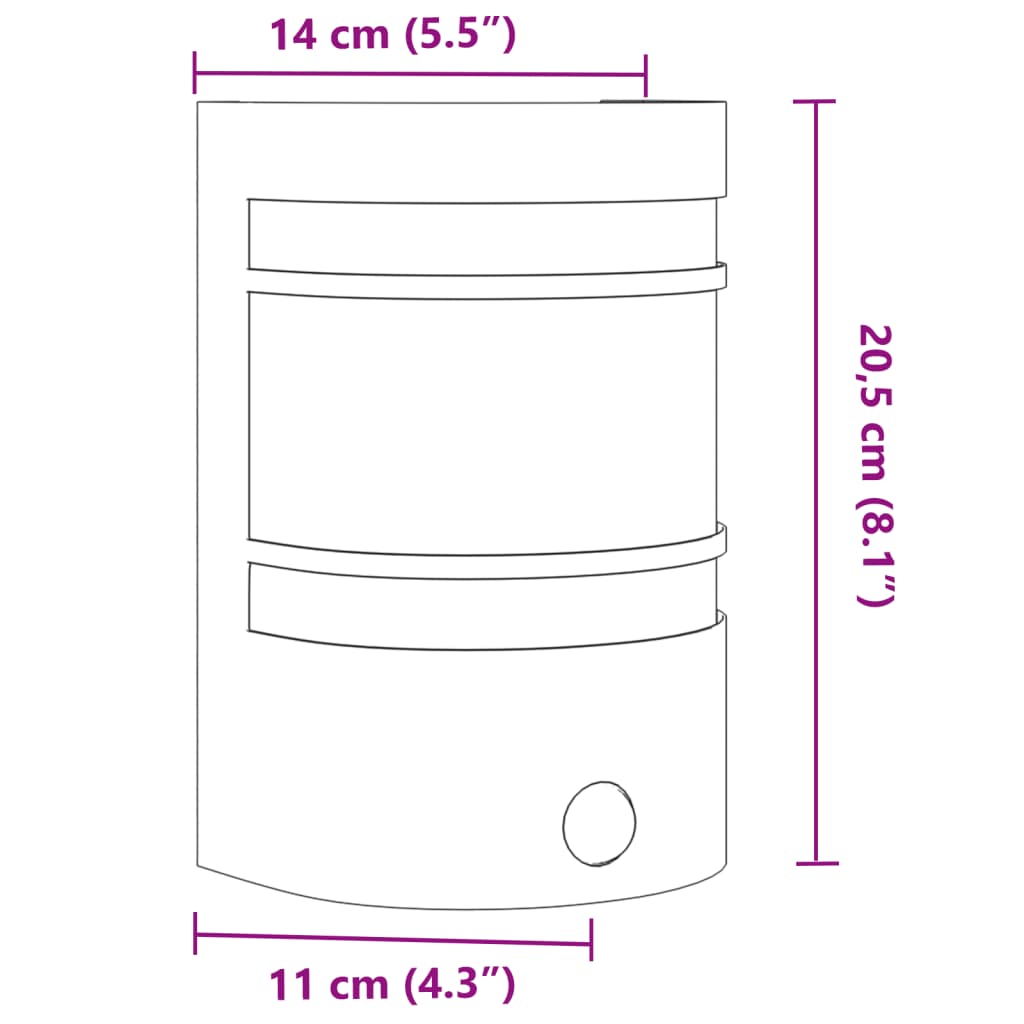 vidaXL Applique da Esterno con Sensore Nera in Acciaio Inossidabile