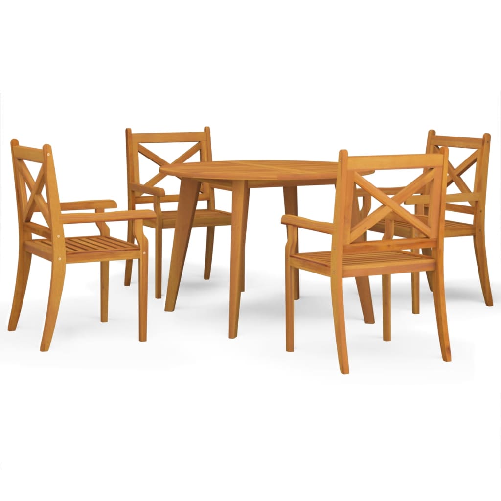 vidaXL Set Mobili da Pranzo per Giardino 5 pz Legno Massello di Acacia