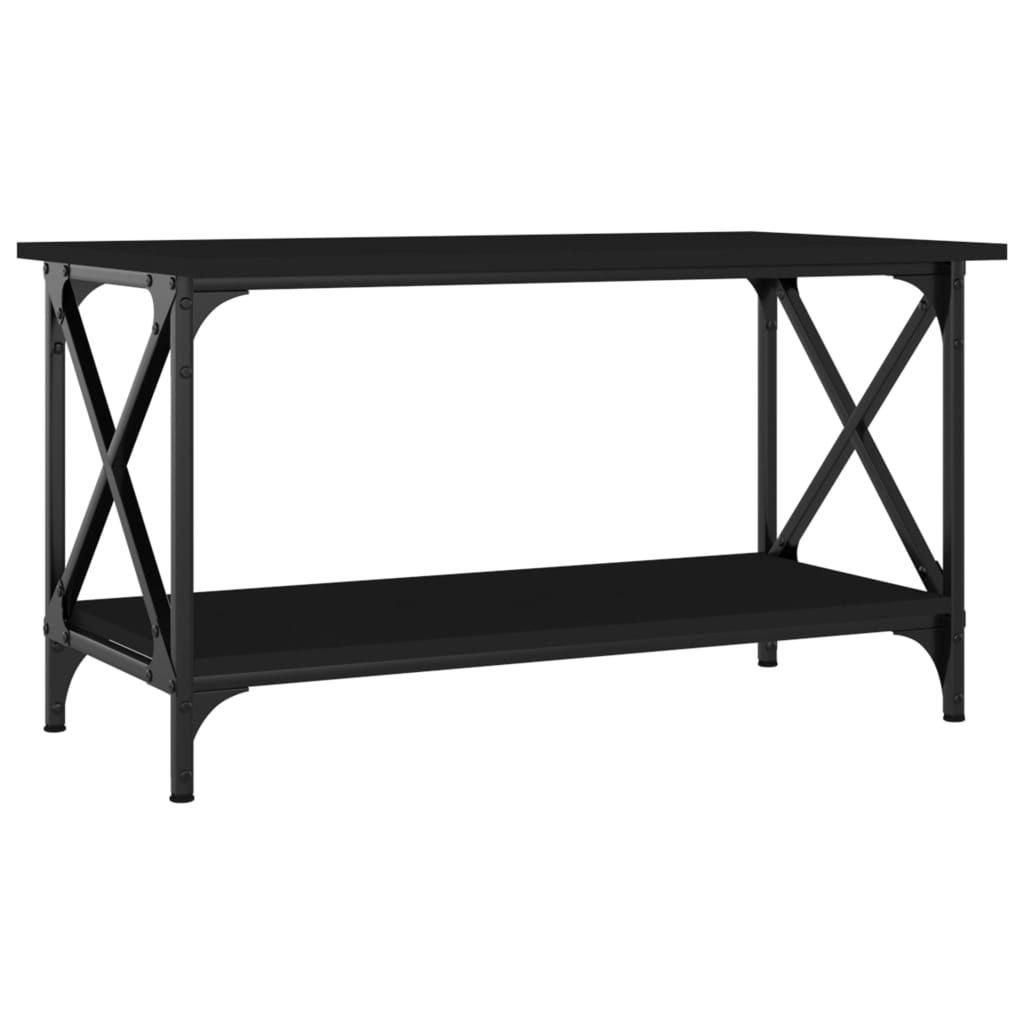 vidaXL Tavolino da Salotto Nero 80x45x45 cm Legno Multistrato e Ferro