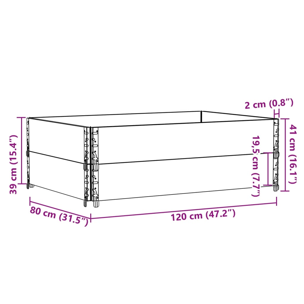 vidaXL Fioriera da Giardino Nera 120x80 cm Legno Massello di Pino