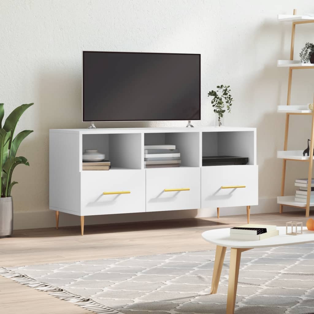 vidaXL Mobile Porta TV Bianco 102x36x50 cm in Legno Multistrato