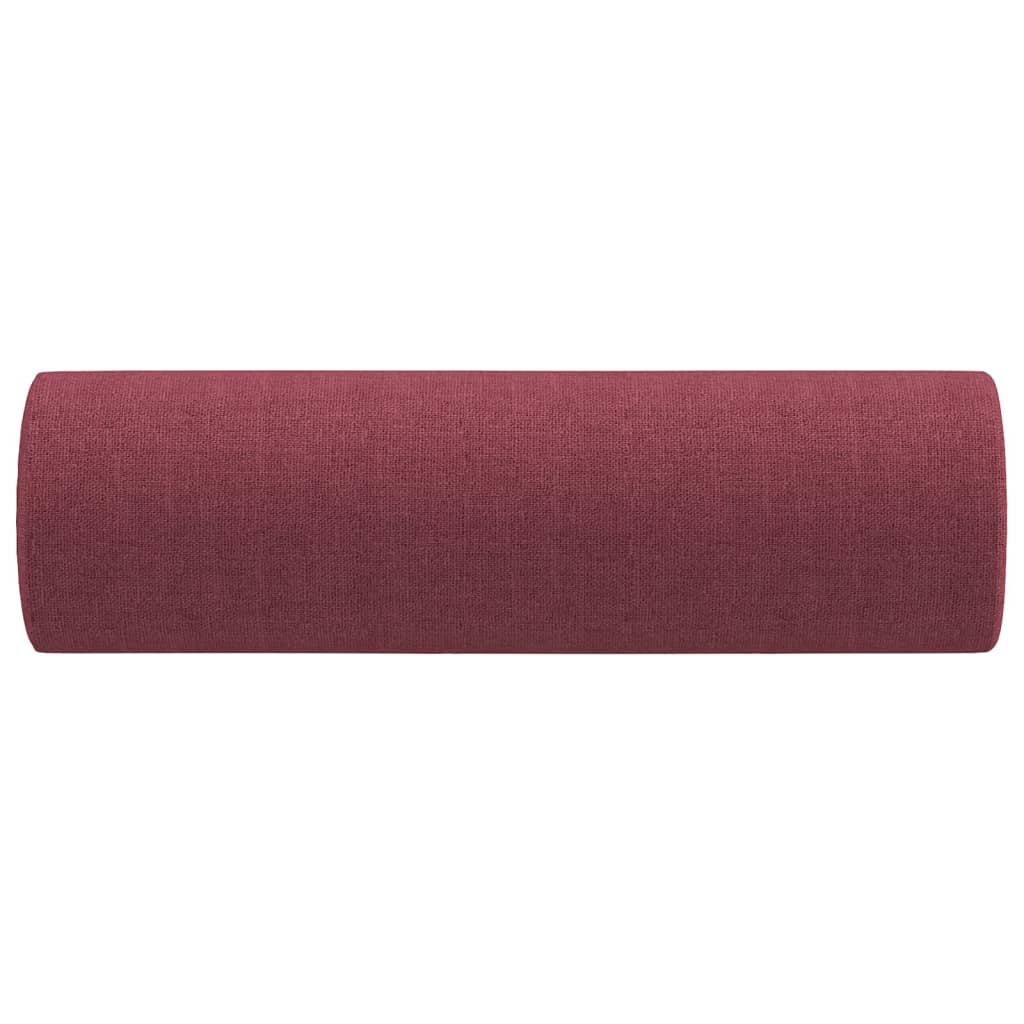 vidaXL Cuscini Decorativi 2 pz Rosso Vino Ø15x50 cm in Tessuto