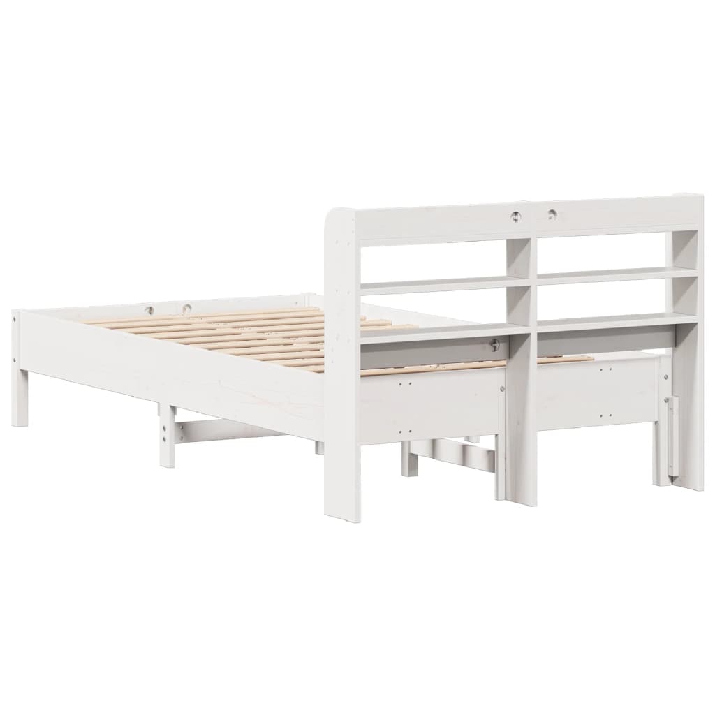 vidaXL Letto senza Materasso Bianco 75x190 in Legno Massello di Pino