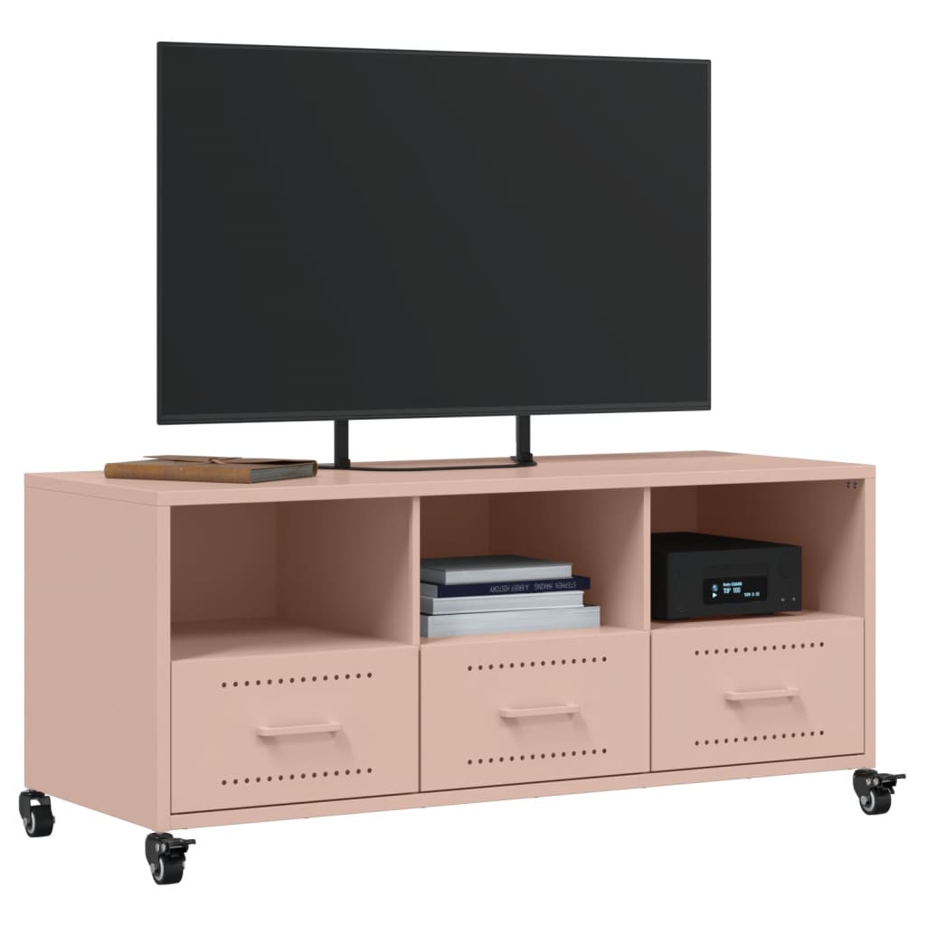 vidaXL Mobile TV Rosa 100,5x39x43,5 cm in Acciaio