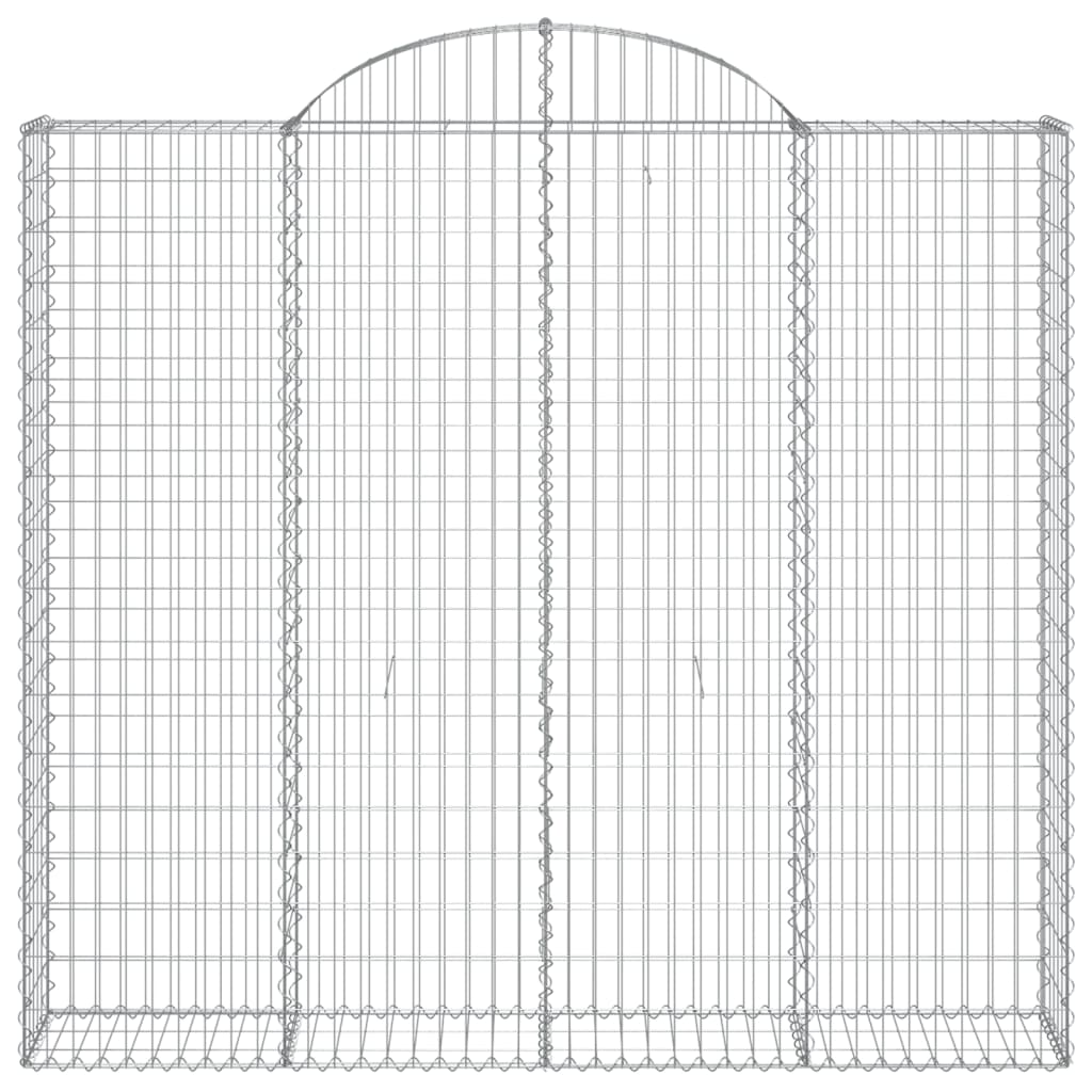 vidaXL Cesti Gabbioni ad Arco 3 pz 200x30x180/200 cm Ferro Zincato