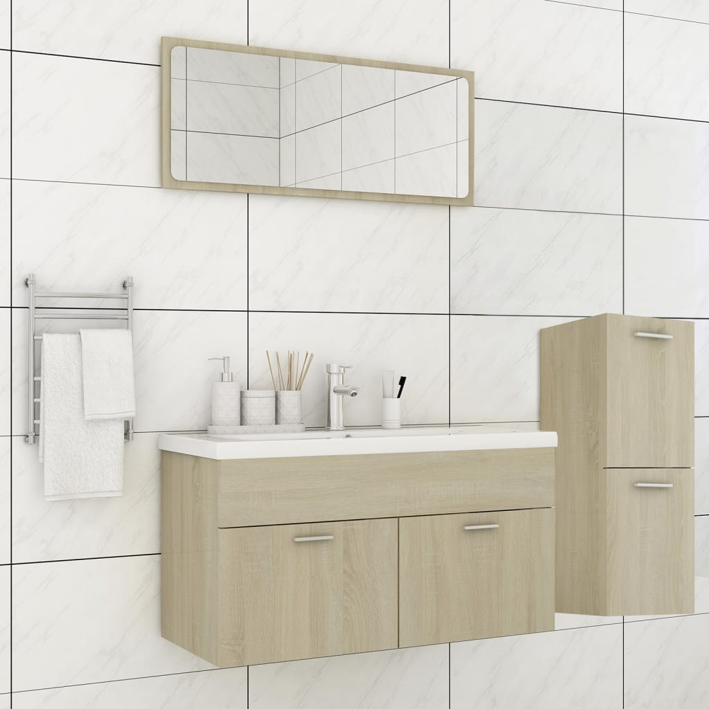 vidaXL Set Mobili da Bagno Rovere Sonoma in Legno Multistrato